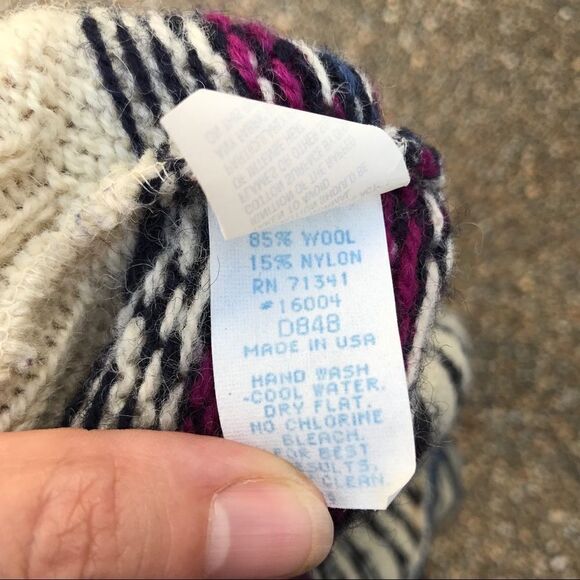 Vintage L L Bean Nordic cardigan L - Picture 4 of 5